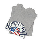 Patriotic Baseball Graphic Tee | Vintage Red White Blue Home Run Shirt