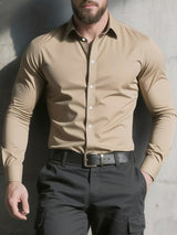Casual Mens Long-sleeve Dress Shirt