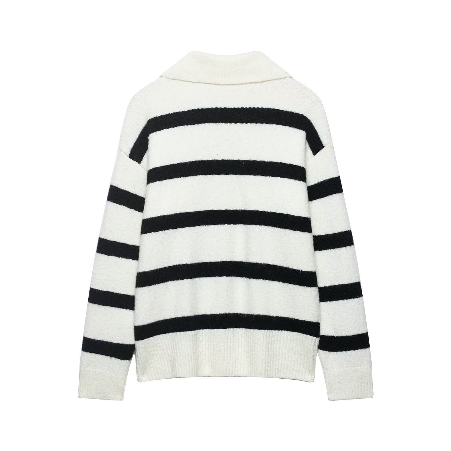 Lazy style simple and loose casual striped knitted sweater