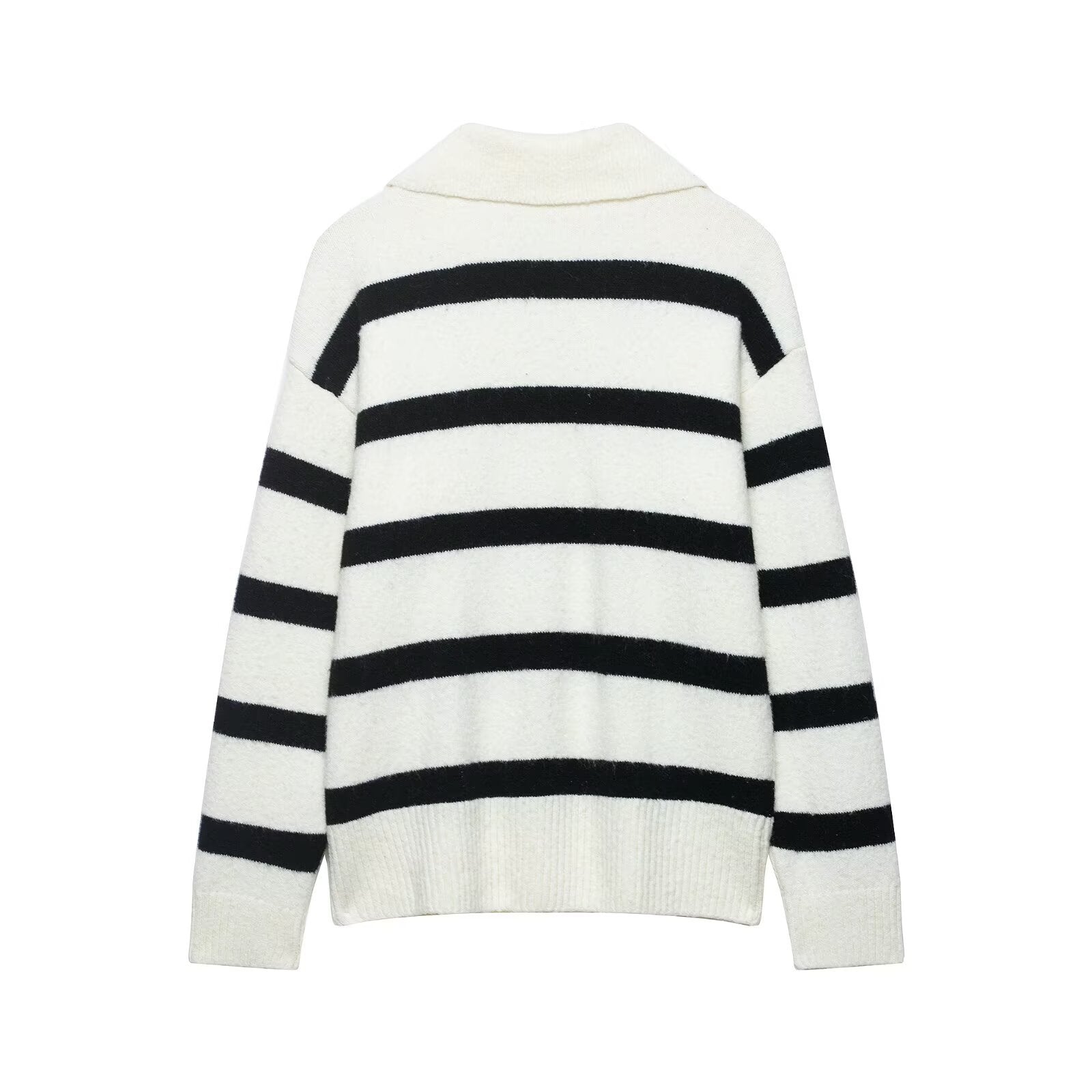 Lazy style simple and loose casual striped knitted sweater