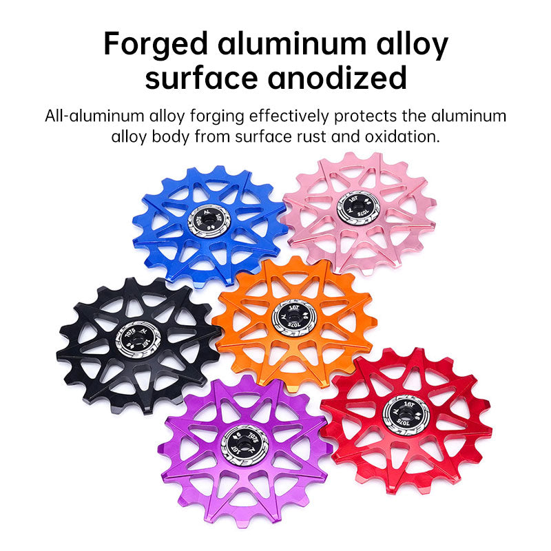 Bicycle Rear Derailleur Jockey Wheel Ceramic Bearing Aluminum Alloy 10T 12T 14T 16T Positive Negative Tooth for MTB Road Bike
