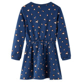 Children's dress with long sleeves, navy blue, size 116