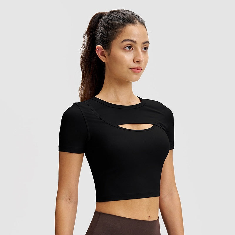 Women's Athletic Short-sleeve Yoga Outfit Outdoor T-shirt Front
