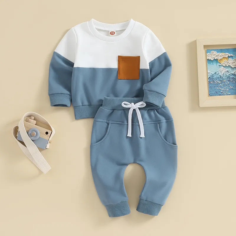 Sweatshirt With Drawstring Pockets And Sweatpants 2-piece Set
