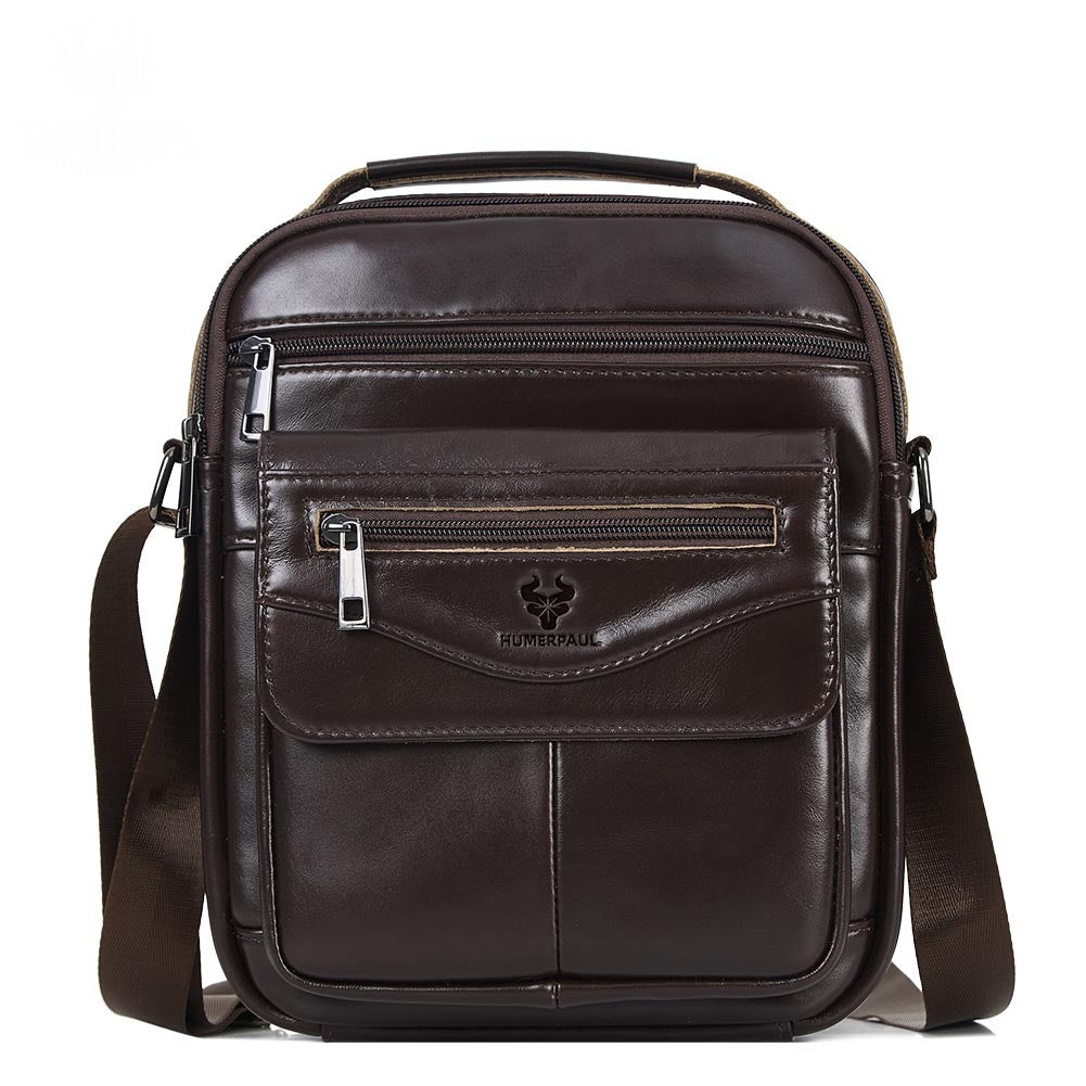Casual Cross-border Mens Backpack Made From Full-grain Cowhide Leather