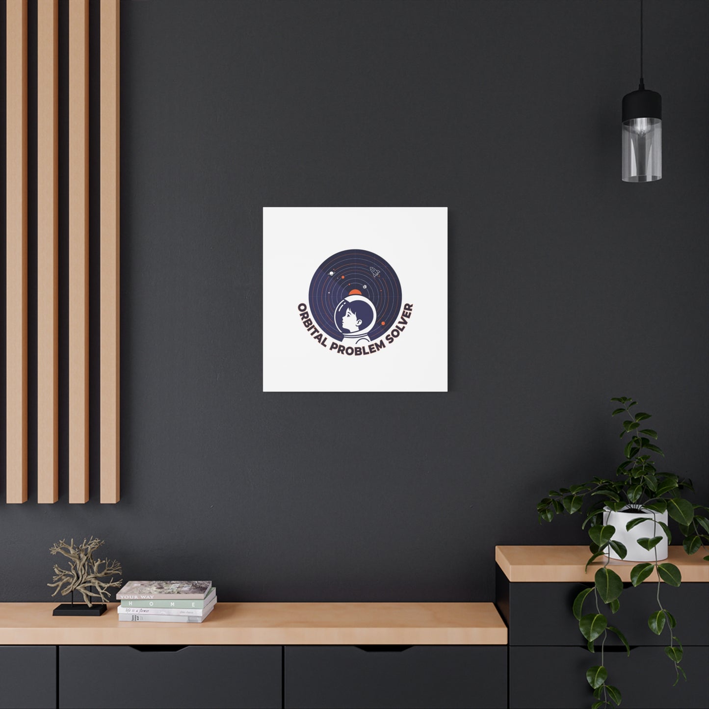 Orbital Problem Solver Canvas | space mission patch, astronaut art, cosmic science