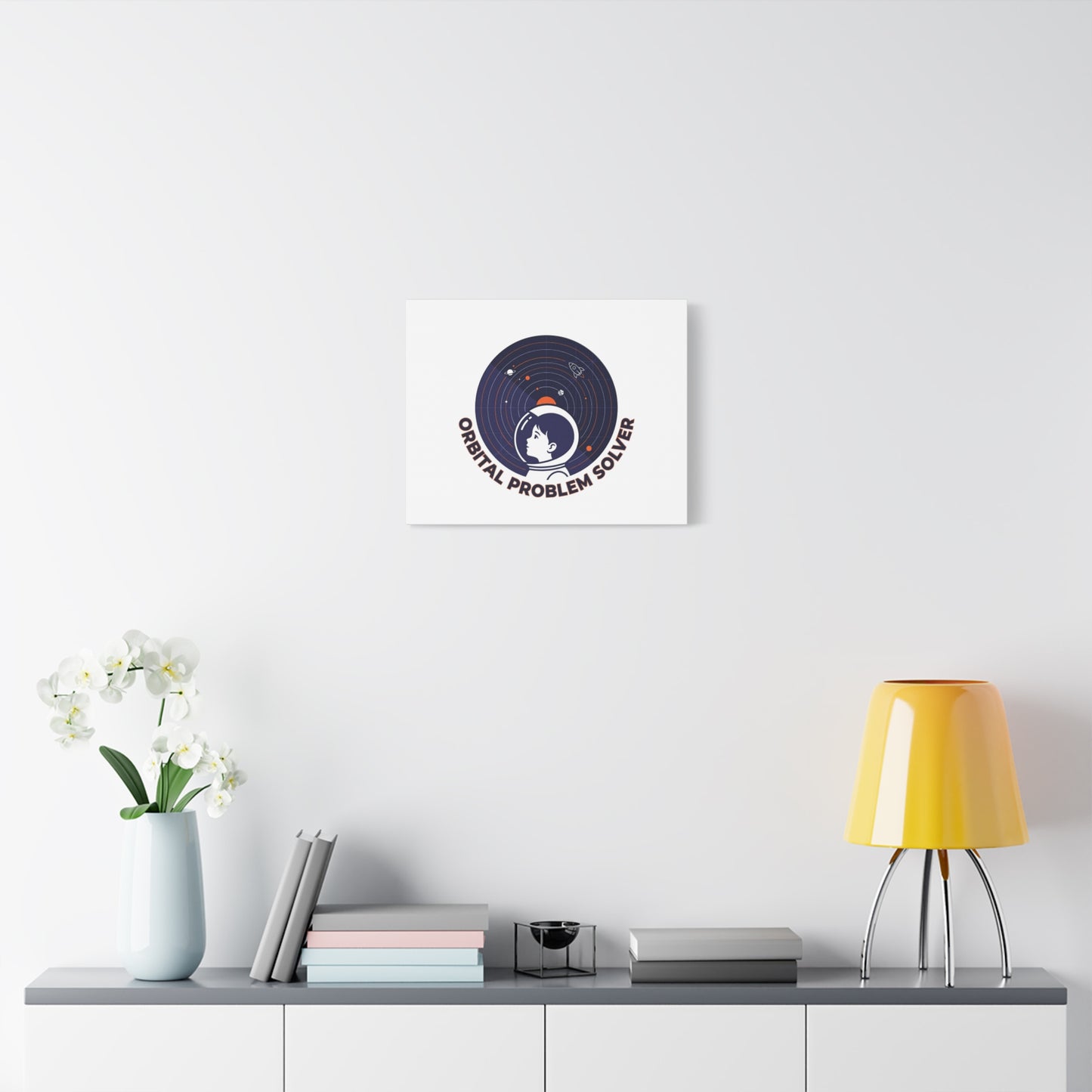Orbital Problem Solver Canvas | space mission patch, astronaut art, cosmic science