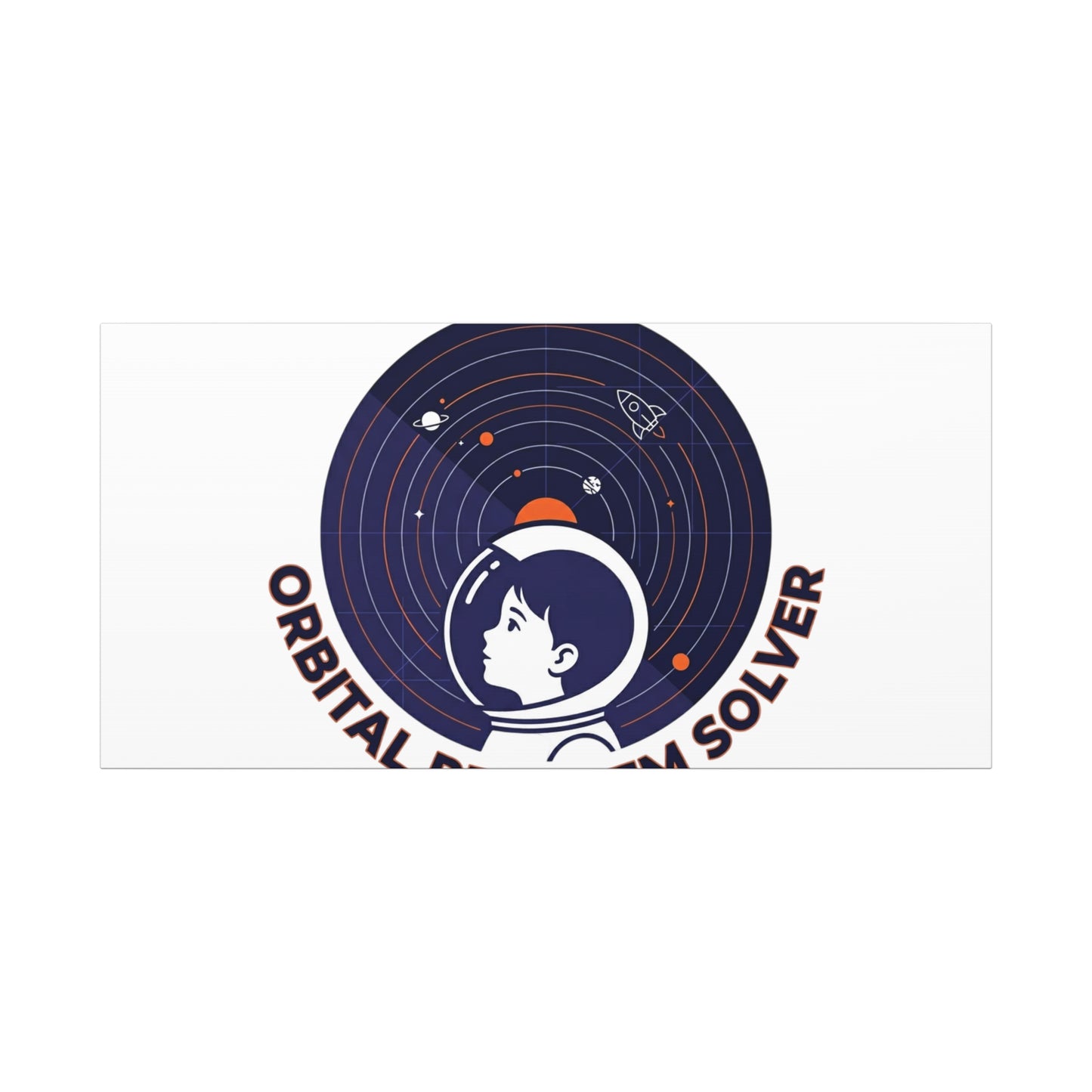 Orbital Problem Solver Canvas | space mission patch, astronaut art, cosmic science