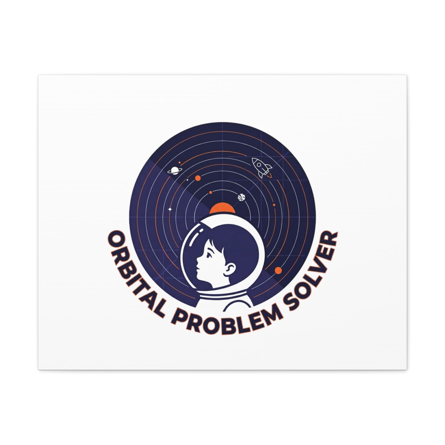 Orbital Problem Solver Canvas | space mission patch, astronaut art, cosmic science