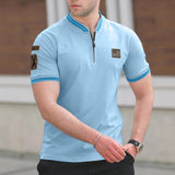 Casual Stand-Up Collar T-Shirt Men's Polo Shirt