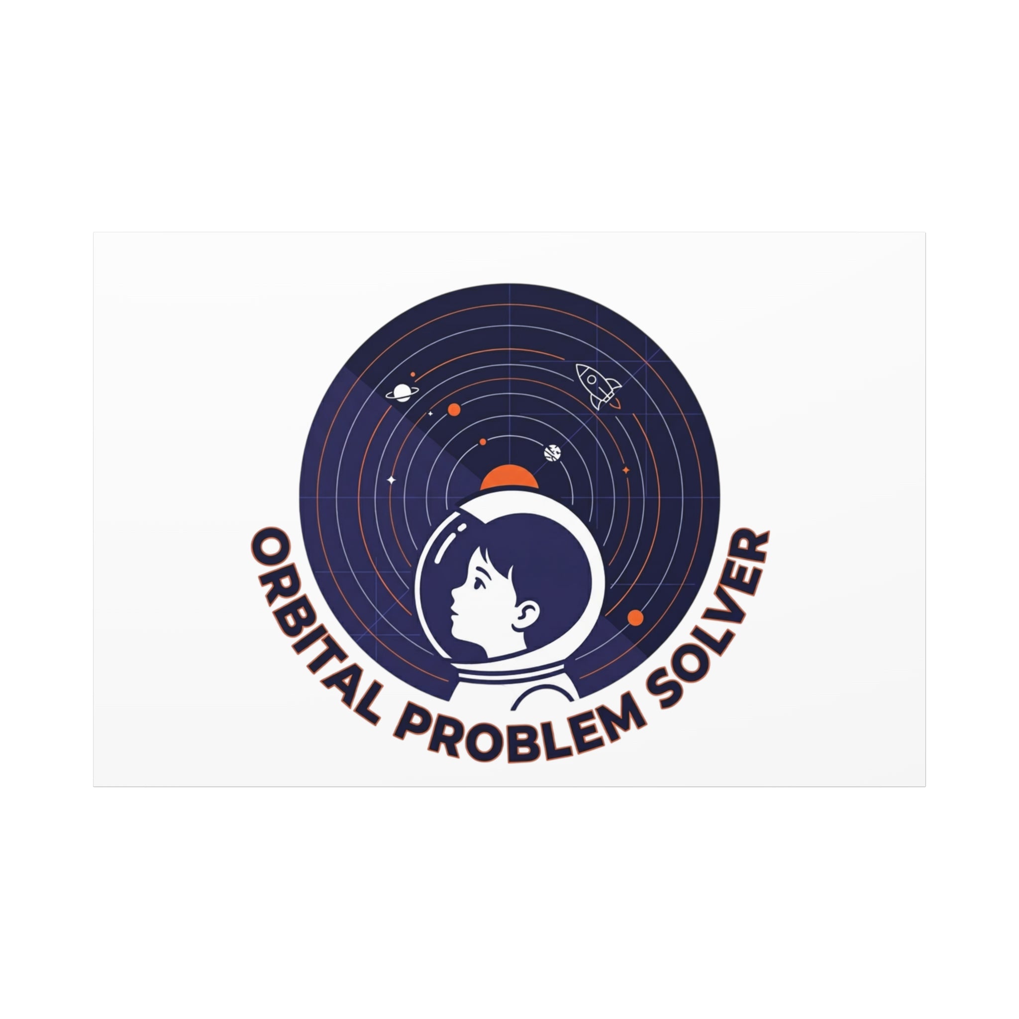 Orbital Problem Solver Canvas | space mission patch, astronaut art, cosmic science