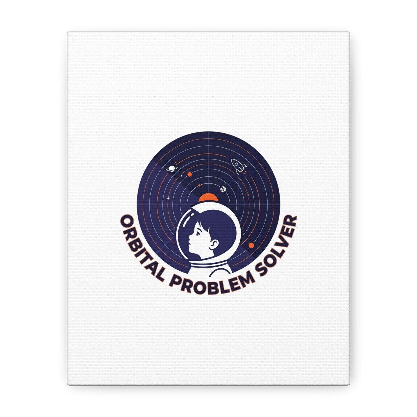 Orbital Problem Solver Canvas | space mission patch, astronaut art, cosmic science