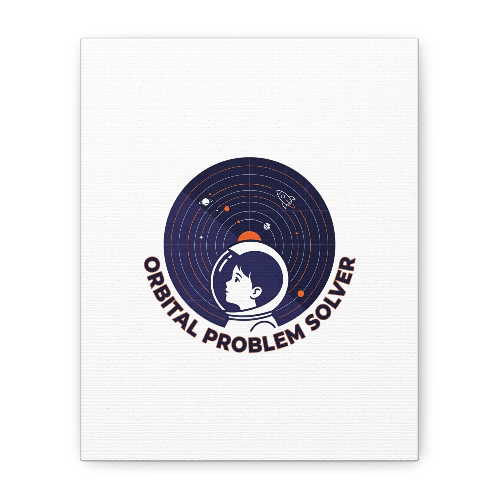 Orbital Problem Solver Canvas | space mission patch, astronaut art, cosmic science