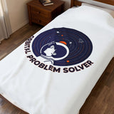 Orbital Problem Solver Velveteen Blanket | space, mission patch, astronaut