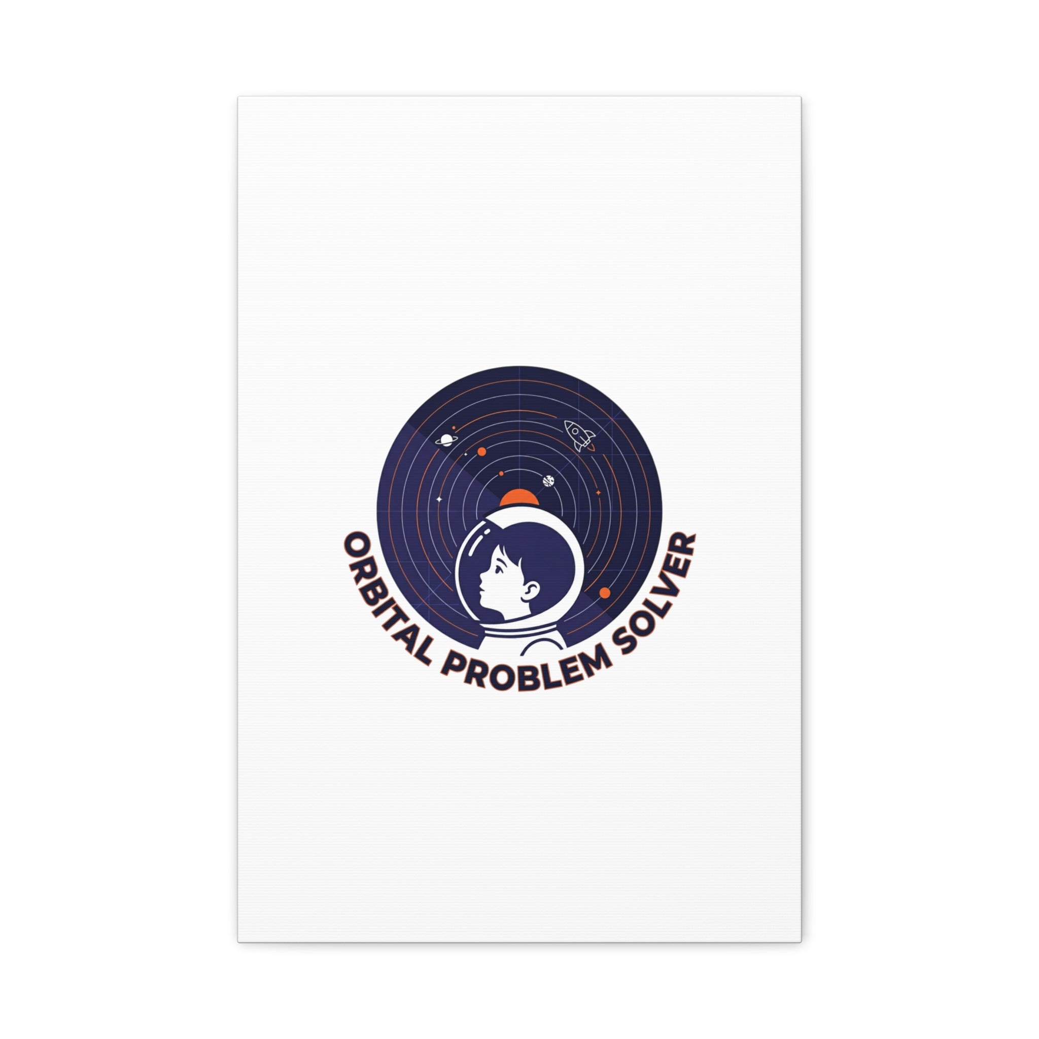 Orbital Problem Solver Canvas | space mission patch, astronaut art, cosmic science