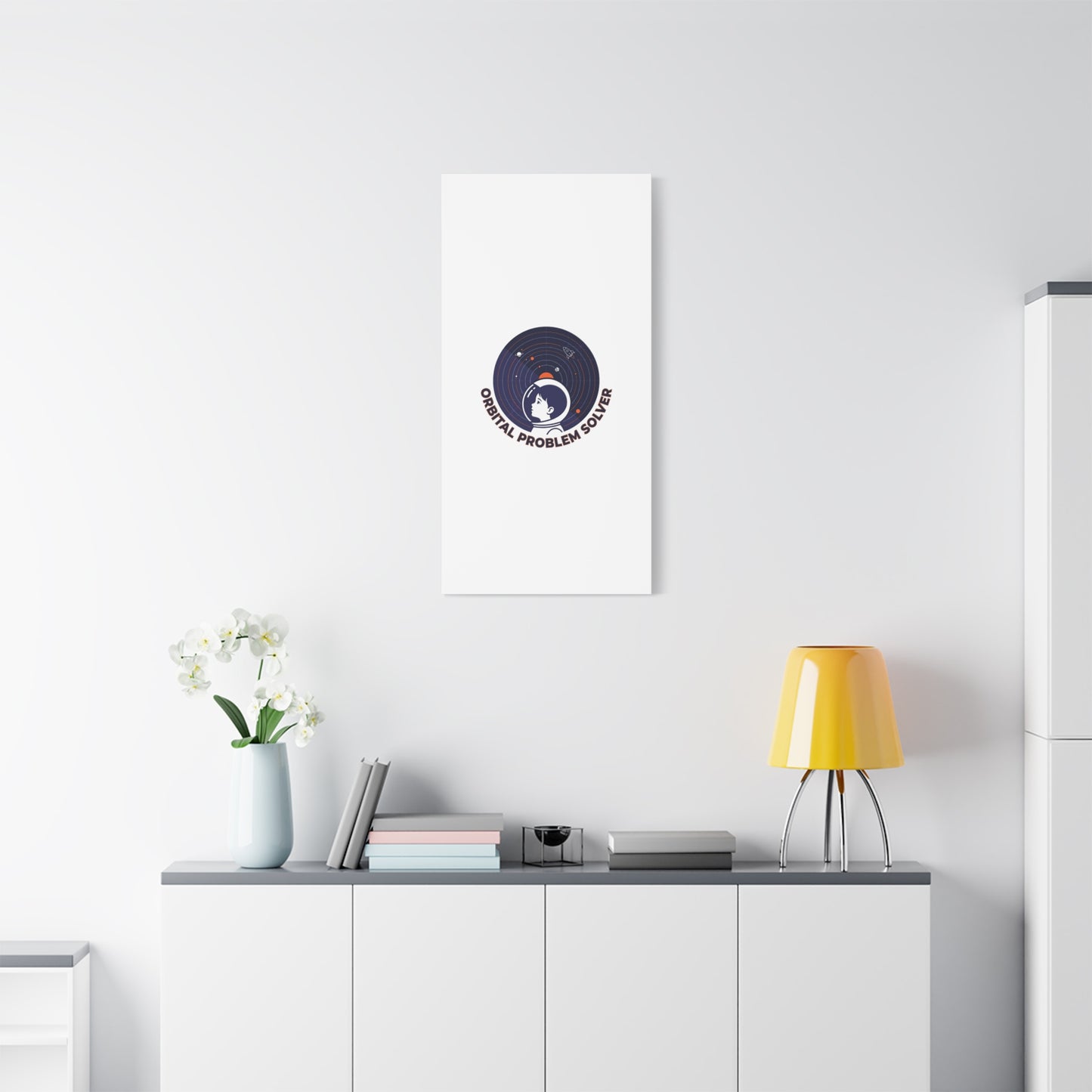Orbital Problem Solver Canvas | space mission patch, astronaut art, cosmic science