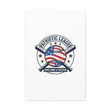 Patriotic Baseball Emblem Canvas | Vintage Red White Blue Baseball Wall Art