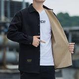Men's AutumnWinter Cotton Fleece-Lined Thickened Shirt Jacket