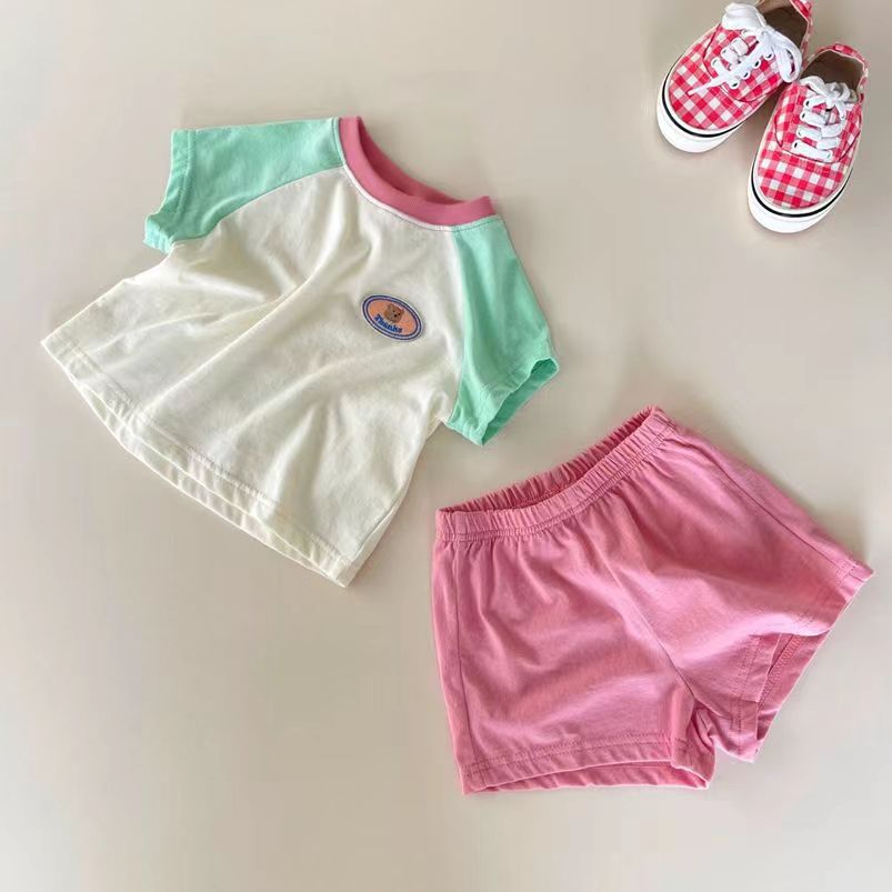 Summer Baby Short Sleeved Top Set For Boys, Children, And Girls