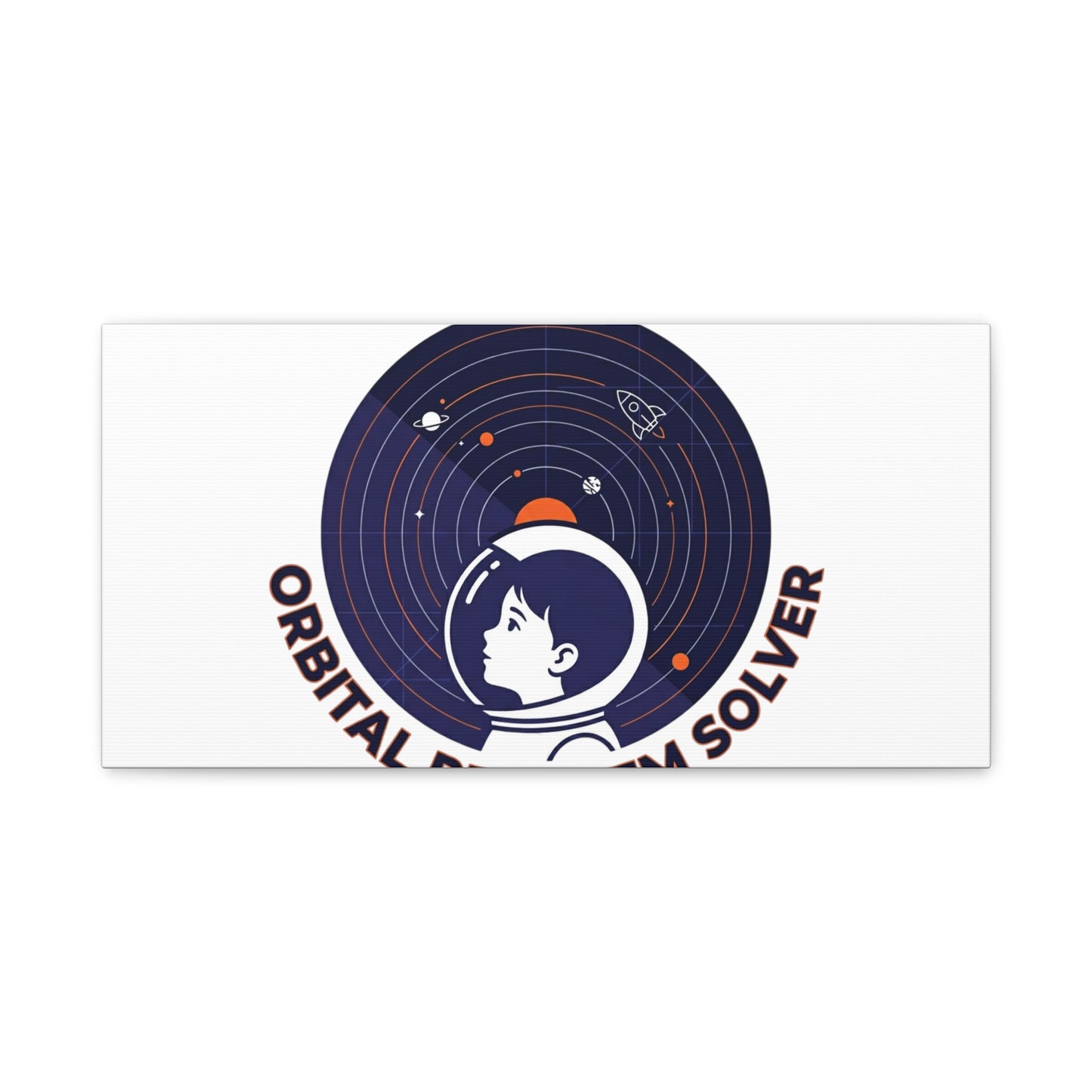 Orbital Problem Solver Canvas | space mission patch, astronaut art, cosmic science