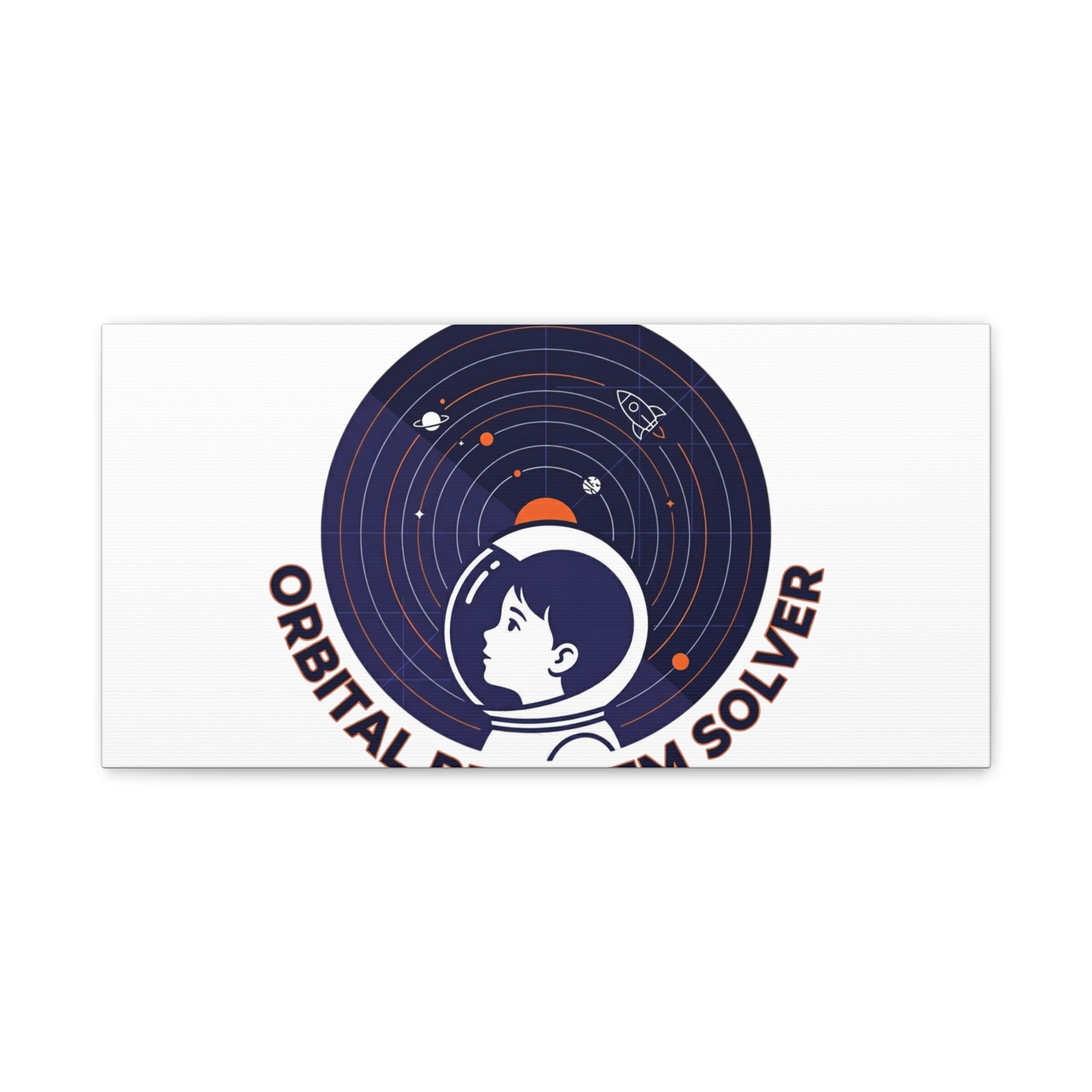 Orbital Problem Solver Canvas | space mission patch, astronaut art, cosmic science