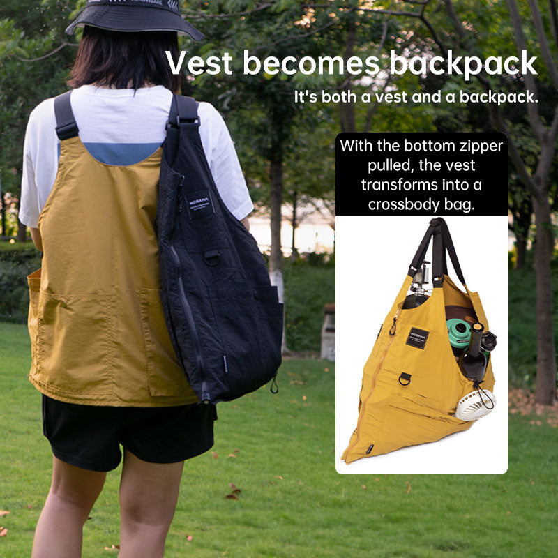 Multi-Pocket Sleeveless Vest, Camping Fishing Work Travel Hiking Shoulder Bag Waistcoat, Unisex Utility Jacket