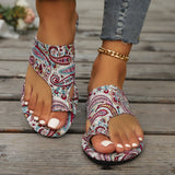 European And American-style Floral-print Open-toe Sandals