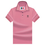 Embroidered Little Bee Short-Sleeve Lapel Polo Shirt