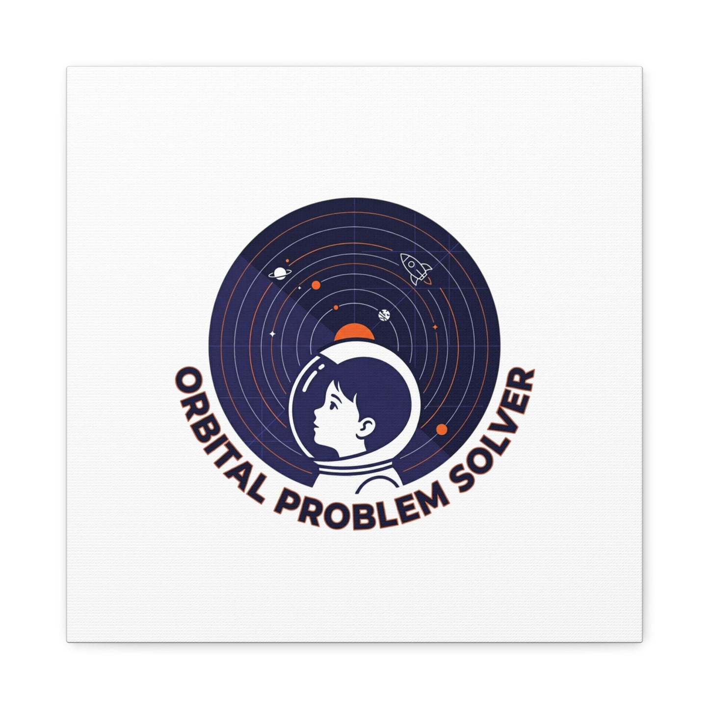 Orbital Problem Solver Canvas | space mission patch, astronaut art, cosmic science