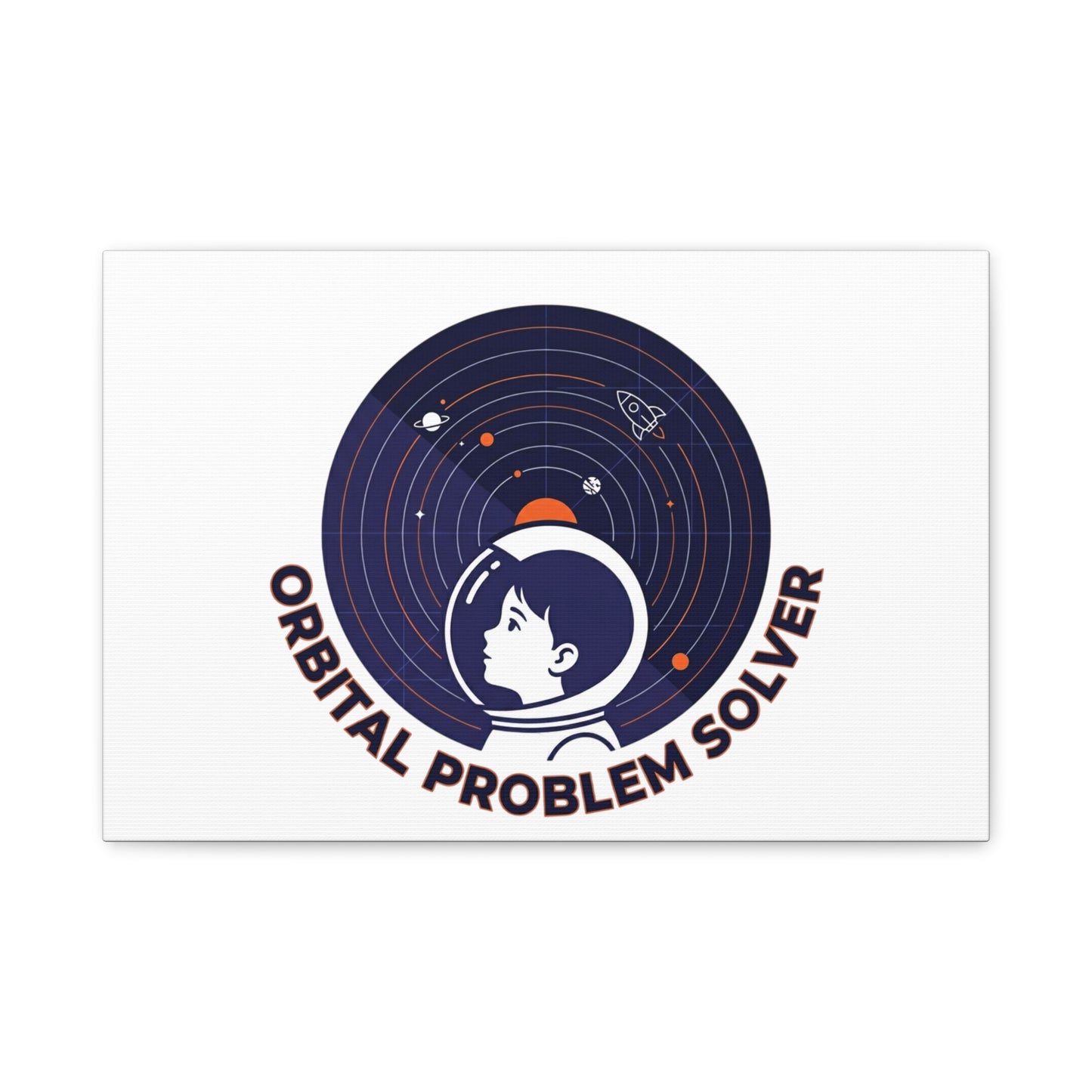 Orbital Problem Solver Canvas | space mission patch, astronaut art, cosmic science