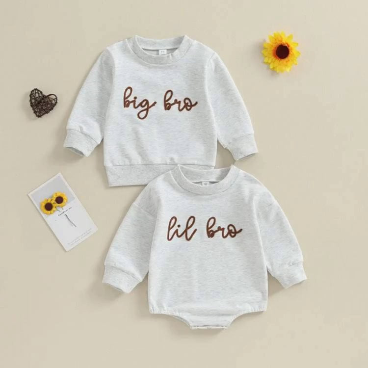 Children's Autumn Models Infant Toddler Alphabet Embroidery Long Sleeve One-piece Sweater Long Sleeve