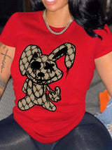 3D-printed Chic Casual Womens Short-sleeve Crewneck T-shirt