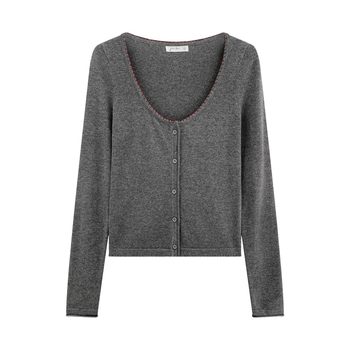 Chic Color-Blocking Round Neck Knit Lightweight Cardigan for Women