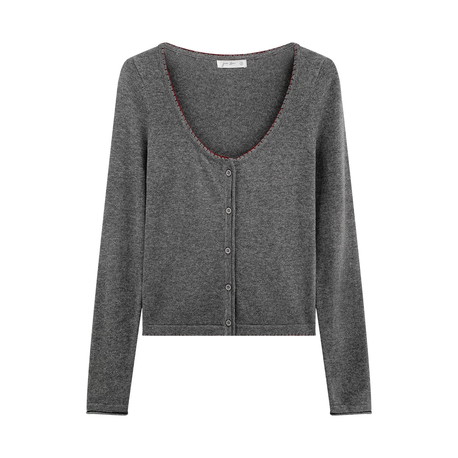 Chic Color-Blocking Round Neck Knit Lightweight Cardigan for Women