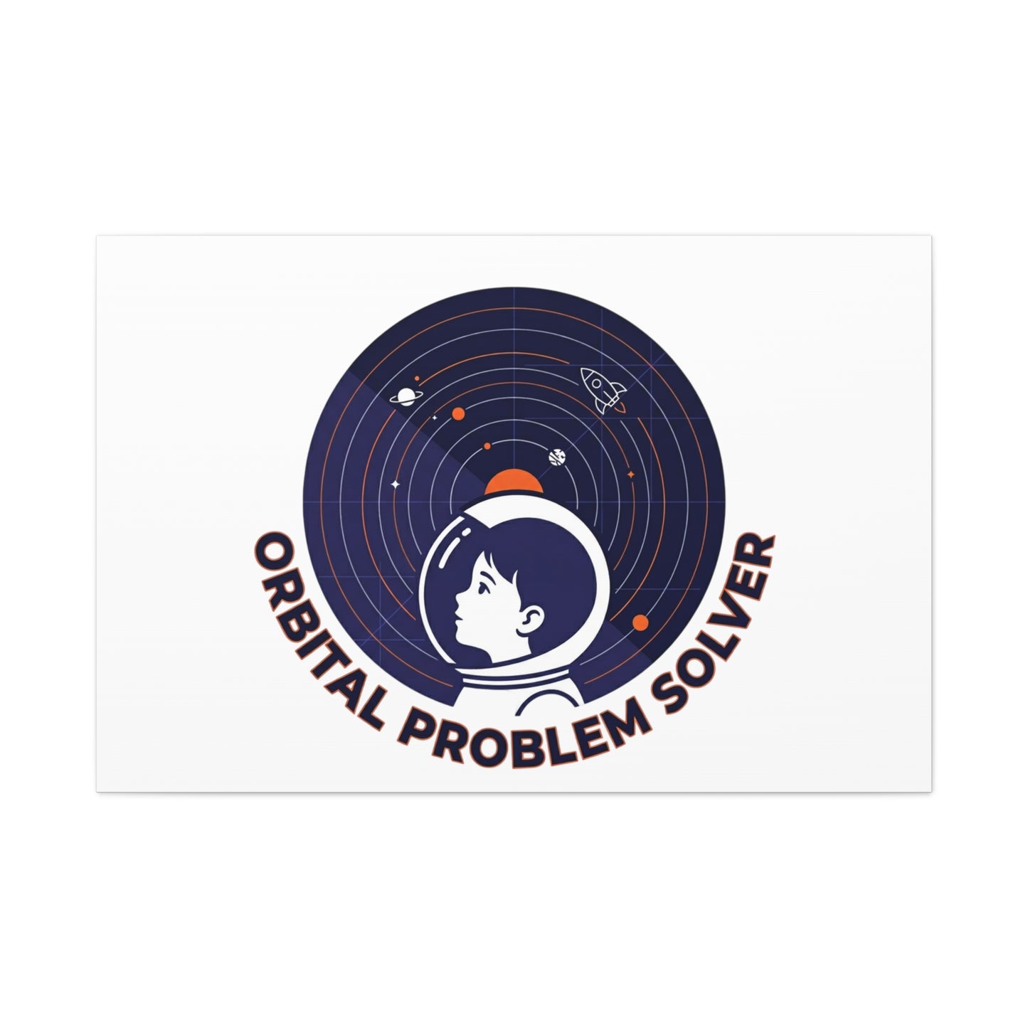 Orbital Problem Solver Canvas | space mission patch, astronaut art, cosmic science