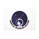 Orbital Problem Solver Canvas | space mission patch, astronaut art, cosmic science