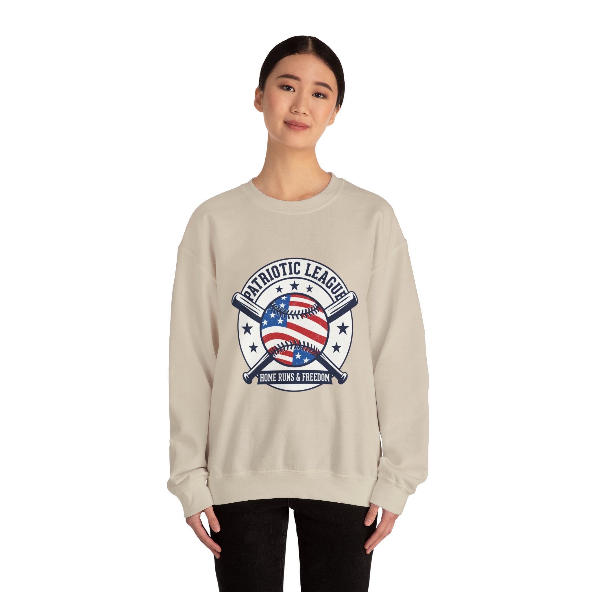 Patriotic Baseball Graphic Sweatshirt | vintage baseball graphic, red white blue shirt