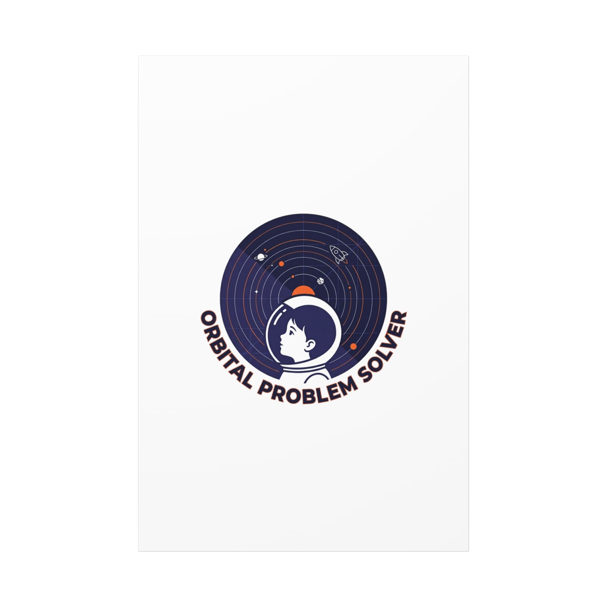 Orbital Problem Solver Canvas | space mission patch, astronaut art, cosmic science