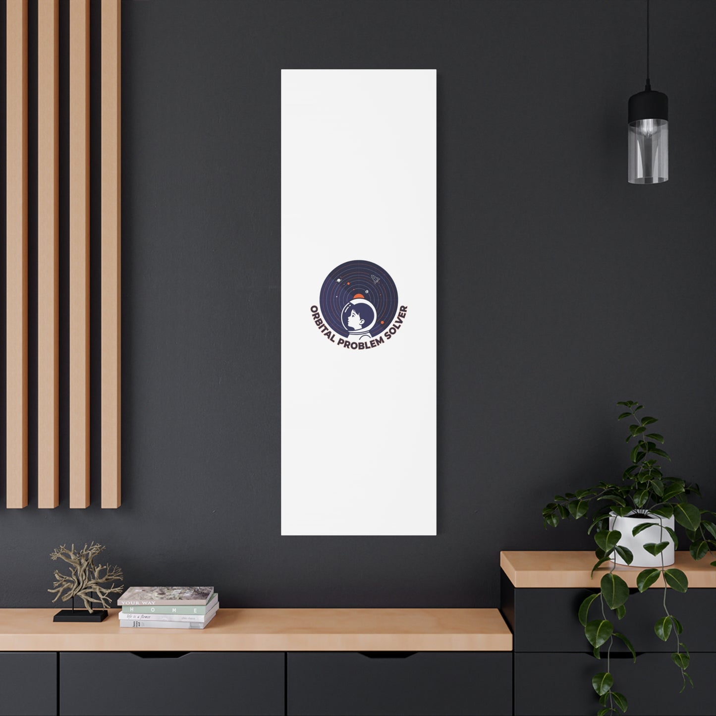 Orbital Problem Solver Canvas | space mission patch, astronaut art, cosmic science