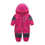 Baby Outdoor Fleece-Lined Thick Warm Softshell Romper Jumpsuit