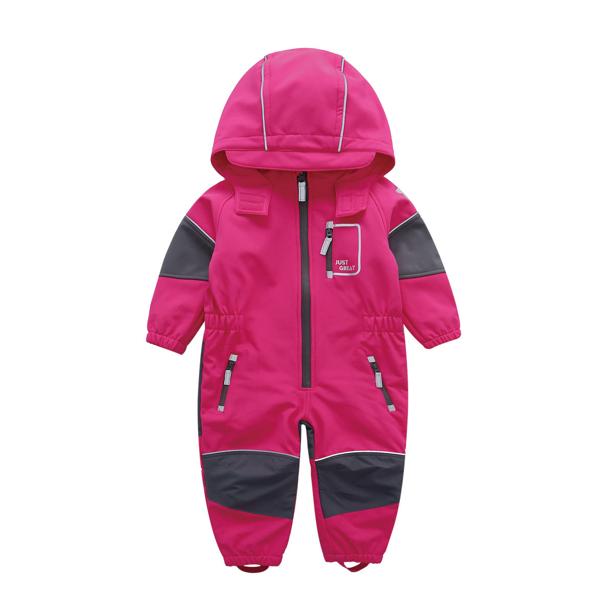 Baby Outdoor Fleece-Lined Thick Warm Softshell Romper Jumpsuit