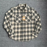 Retro Casual Slim-Fit Striped Corduroy Plaid Shirt
