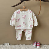 Infant And Toddler Bow-Knot Printed Two-Piece Set