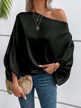 Off-shoulder Satin Blouse For Women