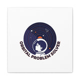 Orbital Problem Solver Canvas | space mission patch, astronaut art, cosmic science