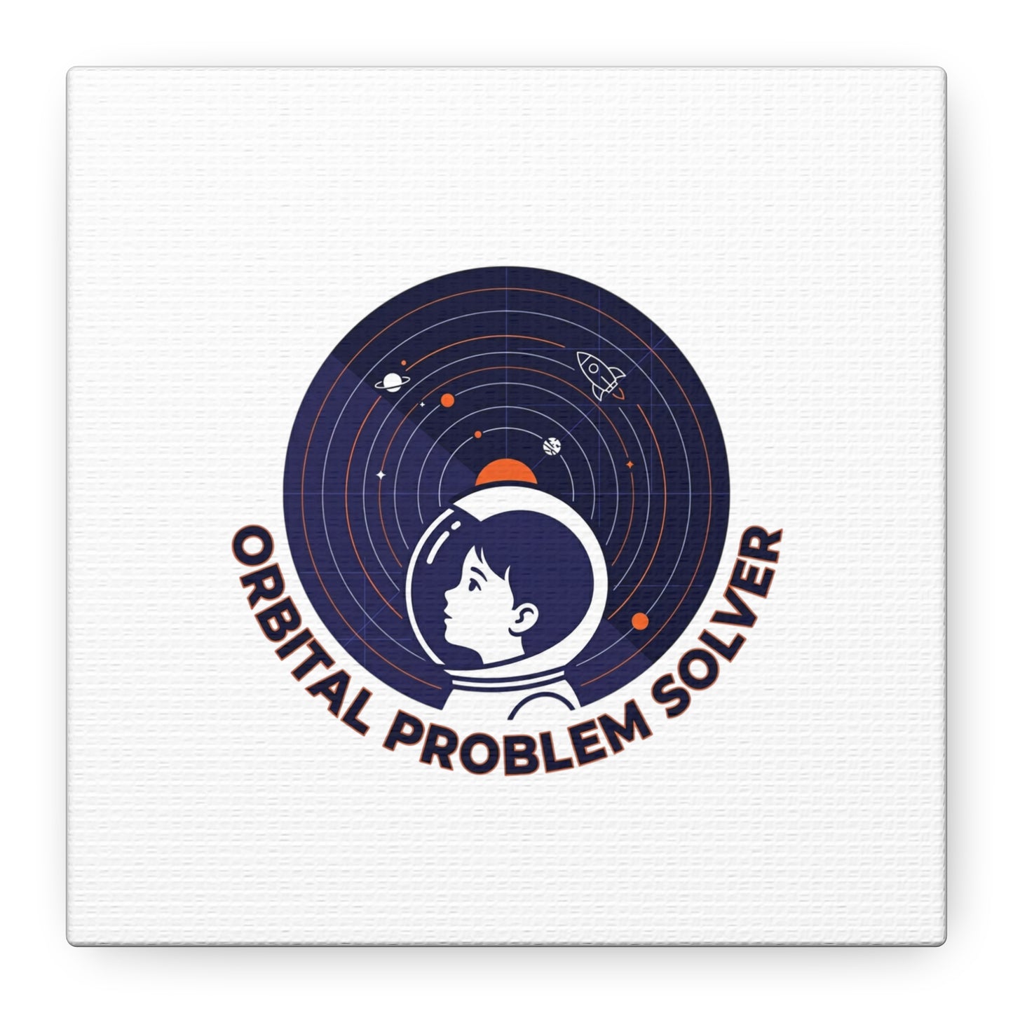 Orbital Problem Solver Canvas | space mission patch, astronaut art, cosmic science