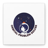 Orbital Problem Solver Canvas | space mission patch, astronaut art, cosmic science