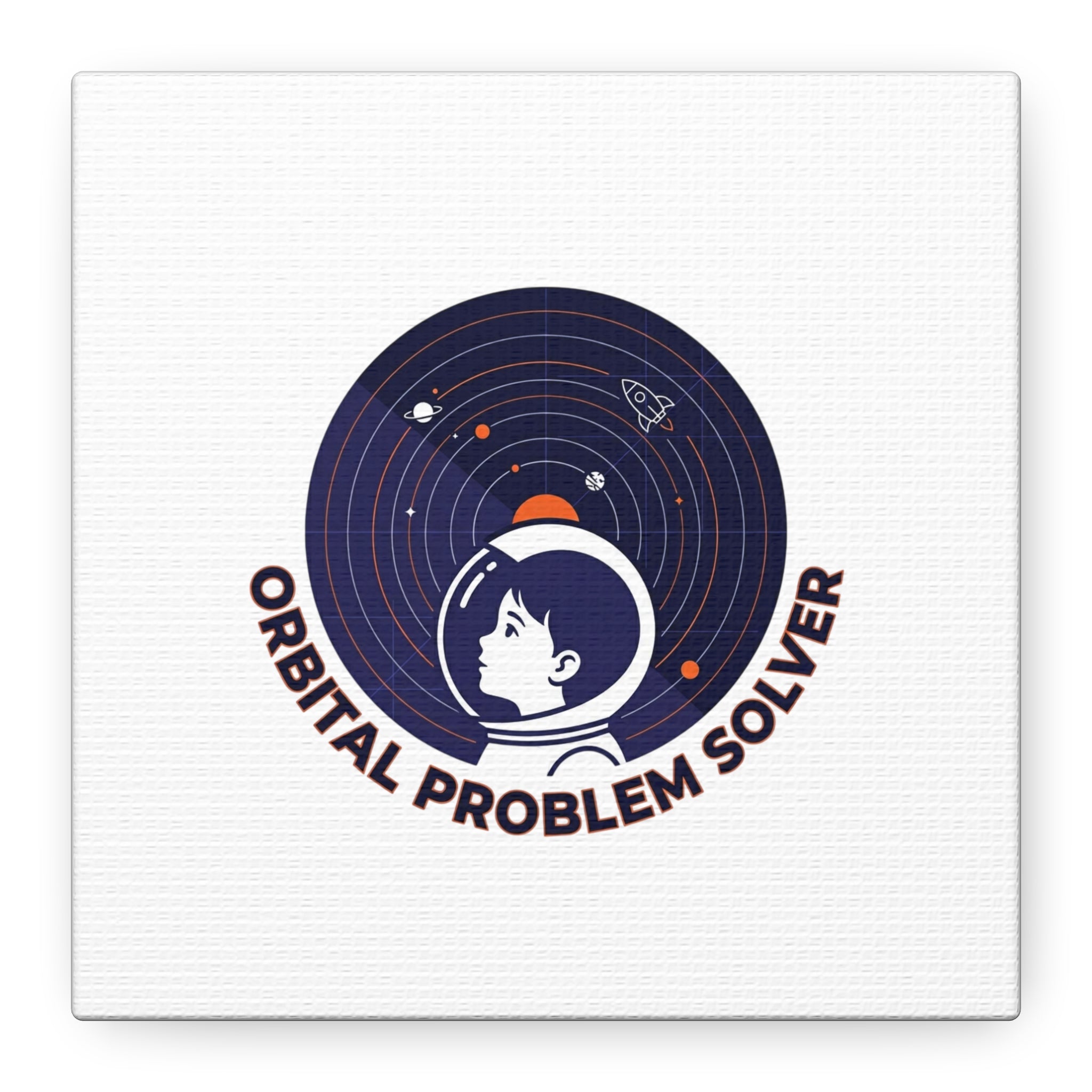 Orbital Problem Solver Canvas | space mission patch, astronaut art, cosmic science