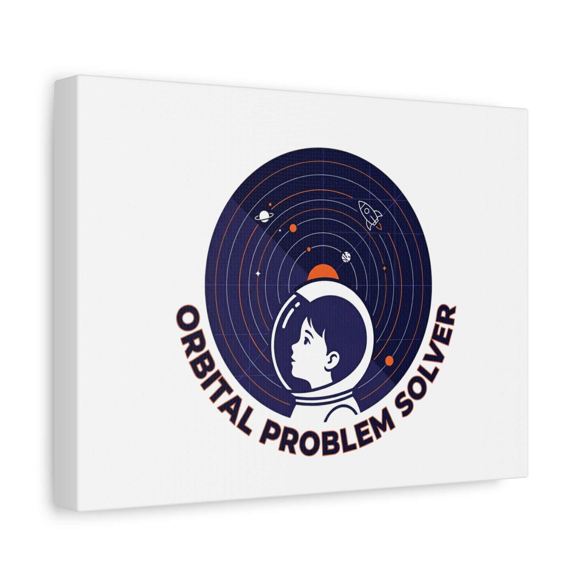 Orbital Problem Solver Canvas | space mission patch, astronaut art, cosmic science