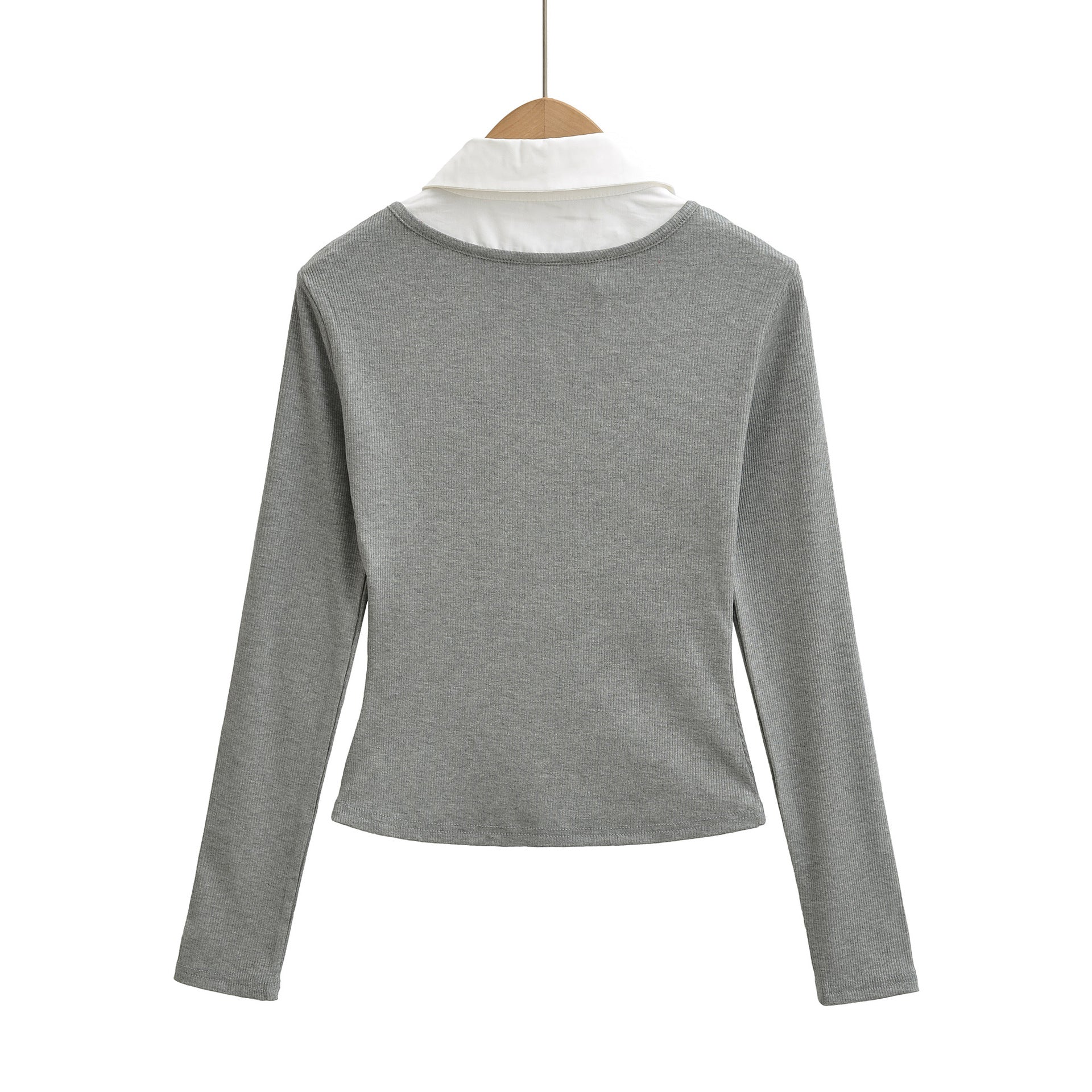 Slim fit long sleeved pullover T-shirt top